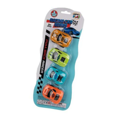 Cartoon Racer Set, 4 Piece Pullback Racers 6cm